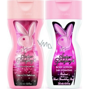 Playboy Super Playboy for Her sprchový gel 250 ml + tělové mléko 250 ml, kosmetická sada