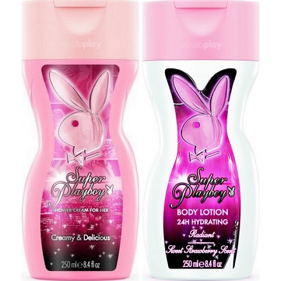 Playboy Super Playboy for Her sprchový gel 250 ml + tělové mléko 250 ml, kosmetická sada
