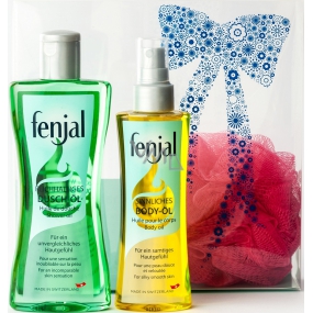 Fenjal Oil sprchový olej 200 ml + tělový olej 150 ml + masážní žínka 1 kus, kosmetická sada