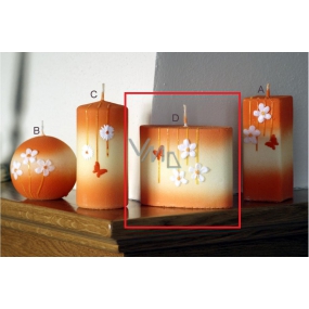 Lima Rozkvetlá louka svíčka oranžová elipsa 110 x 90 mm 1 kus