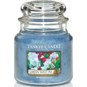 Yankee Candle Garden Sweet Pea - Květy ze zahrádky vonná svíčka Classic střední sklo 411 g