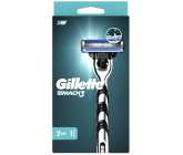 Gillette Mach3 holicí strojek + náhradní hlavice 2 kusy pro muže