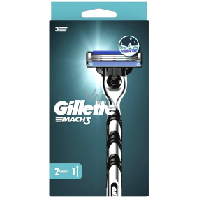 Gillette Mach3 holicí strojek + náhradní hlavice 2 kusy pro muže