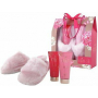 Grace Cole Floral Footed mycí gel na chodidla 150 ml + krém na chodidla 150 ml + luxusní bačkory, kosmetická sada
