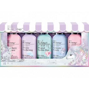 Baylis & Harding Beauticology Unicorn mycí gel 100 ml + sprchový krém 100 ml + sprchový gel 100 ml + tělové mléko 100 ml + krém na ruce 100 ml, kosmetická sada pro děti