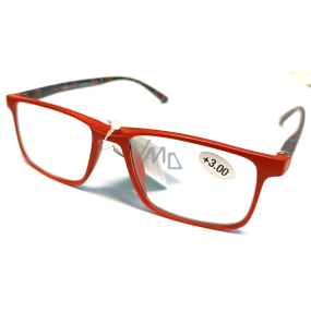 Berkeley Čtecí dioptrické brýle +3,0 plast červené, černé kárované postranice 1 kus MC2250