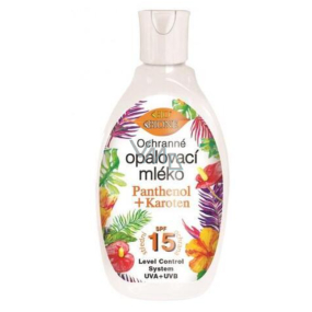 Bione Cosmetics Panthenol + Karoten SPF 15 ochranné opalovací mléko 150 ml