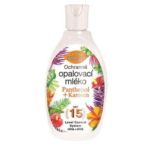 Bione Cosmetics Panthenol + Karoten SPF 15 ochranné opalovací mléko 150 ml