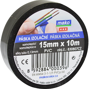 Mako elektroinstalační lepicí páska, šířka 15 mm, délka 10 metrů