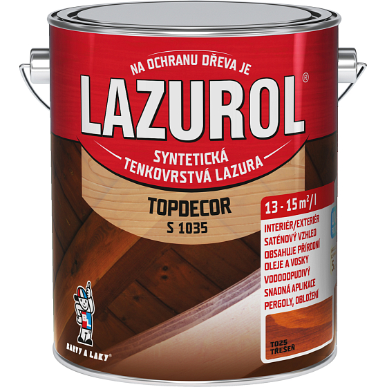Lazurol Topdecor S1035 tenkovrstvá lazura na dřevo T025 třešeň, 2,5 l