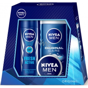 Nivea Men Univerzální krém 30 ml + Original Care sprchový gel 250 ml + Fresh Active deodorant sprej 150 ml, kosmetická sada