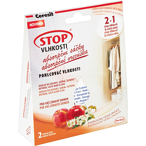 Ceresit Stop Vlhkosti Absorpční sáčky energická vůně ovoce 2 x 50g Ceresit Stop Vlhkosti Absorpční sáčky energická vůně ovoce 2 x 50g