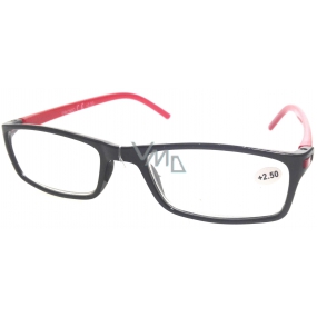 Berkeley Čtecí dioptrické brýle +2,5 černé červené stranice 1 kus MC2 ER4045