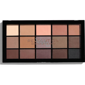 Makeup Revolution Re-Loaded paletka očních stínů Basic Mattes 15 x 1,1 g