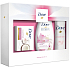 Dove Nourishing Secrets Rozzařijící Rituál Lotosový květ a rýžová voda sprchový gel pro ženy 250 ml + Purely Pampering toaletní mýdlo 100 g + Powder Soft antiperspirant deodorant sprej pro ženy 150 ml, kosmetická sada