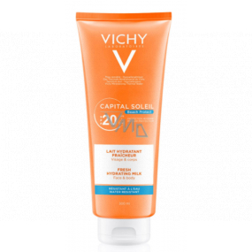 Vichy Capital Soleil SPF20 ochranné opalovací hydratační mléko na obličej a tělo pro celou rodinu 300 ml