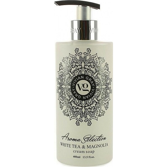 Vivian Gray Aroma Selection White Tea & Magnolia luxusní tekuté mýdlo s dávkovačem 400 ml