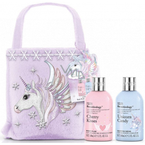 Baylis & Harding Beauticology Unicorn mycí gel 100 ml + sprchový krém 100 ml + textilní taštička, kosmetická sada pro děti