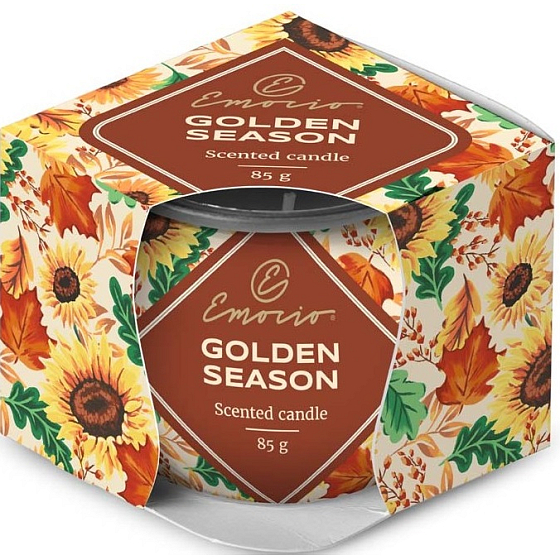 Emocio Dekor Golden Season vonná svíčka sklo 70 x 62 mm 85 g