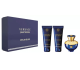 Versace Dylan Blue pour Femme parfémovaná voda 50 ml + tělové mléko 50 ml + sprchový gel 50 ml, dárková sada pro ženy