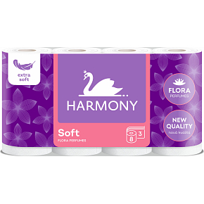Harmony Soft Flora 3vrstvý toaletní papír, 8 rolí, 17,5 m role Harmony Soft Flora 3vrstvý toaletní papír, 8 rolí, 17,5 m role