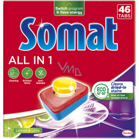 Somat All in 1 Lemon & Lime tablety do myčky 46 kusů