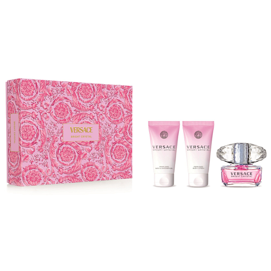 Versace Bright Crystal toaletní voda 50 ml + sprchový gel 50 ml + tělové mléko 50 ml, dárková sada pro ženy