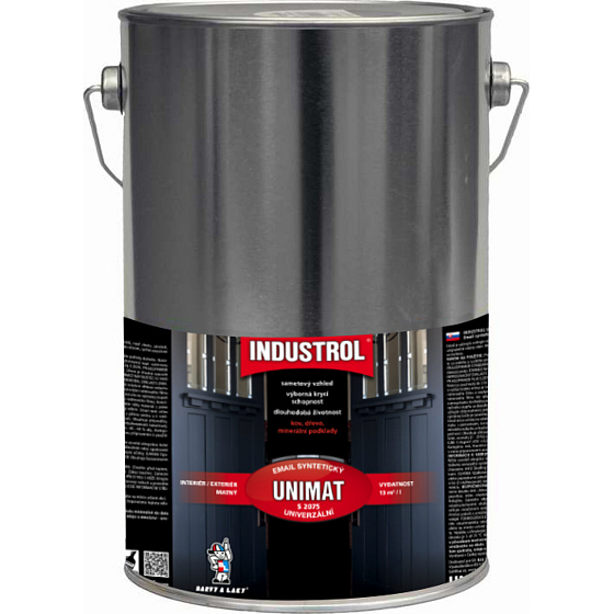 INDUSTROL Unimat vrchní barva na dřevo a kov S2075, 1999 černá, 4 l