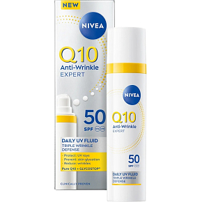 Nivea Q10 UV Fluid OF 50 denní krém proti vráskám, 40 ml