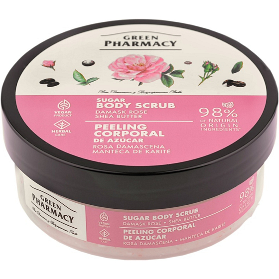 Green Pharmacy Tělový peeling Damašská růže a bambucké máslo 200 ml