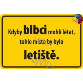 Nekupto Humorná cedulka Kdyby blbci mohli létat 15x10 cm 1 kus