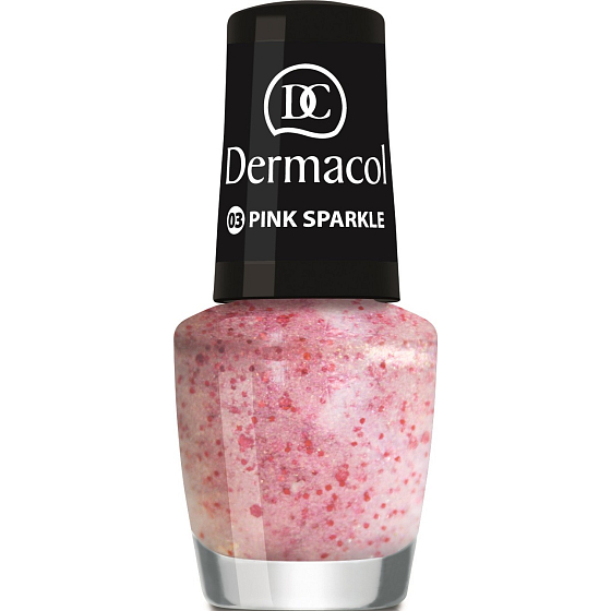 Dermacol Nail Polish with Effect lak na nehty s efektem 03 Pink Sparkle 5 ml