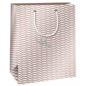 Ditipo Dárková papírová taška 18 x 10 x 22,7 cm Trendy colours bílo-světle hnědá