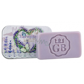 Bohemia Gifts Ručně vyráběné toaletní mýdlo s glycerinem v plechové krabičce Srdce - Levandule 80 g