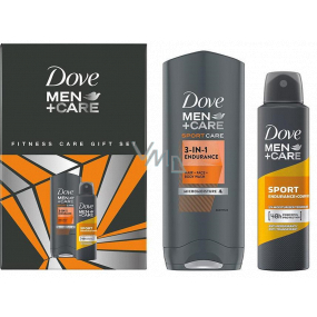 Dove Men + Care Fitness Sportcare 3v1 Endurance sprchový gel 250 ml + Sport antiperspirant sprej 150 ml, kosmetická sada pro muže