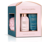 Baylis & Harding Jojoba, vanilka & mandlový olej mycí gel 100 ml + tělové mléko 50 ml + mycí žínka, kosmetická sada pro ženy