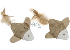 Trixie Rybičky sisalové s peřím hračka pro kočky 6 cm 2 kusy