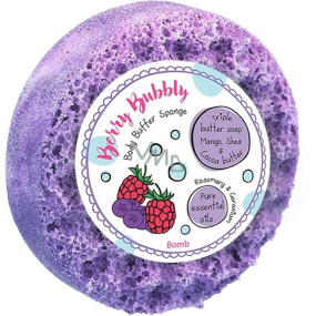Bomb Cosmetics Berry Bubbly - Šumivé bobule přírodní sprchová masážní houba s vůní 200 g