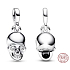 Charm Sterlingové stříbro 925 Lebka - Mini medailon, přívěsek na náramek Halloween
