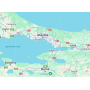 Charm Sterlingové stříbro 925 Turecko, Istambul vlajka - houpající se mapa, přívěsek na náramek cestování