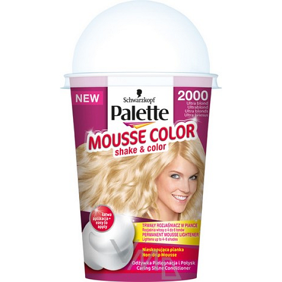 Schwarzkopf Palette Mousse Color Shake and Color barva na vlasy 2000 Ultra blond