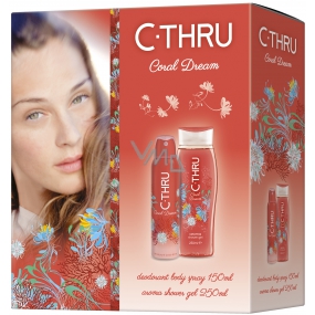 C-Thru Coral Dream deodorant sprej pro ženy 150 ml + sprchový gel 250 ml, dárková sada