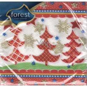 Forest Papírové ubrousky 1 vrstvé 33 x 33 cm 20 kusů Vánoční Červený stromeček