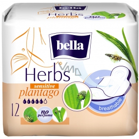 Bella Herbs Plantago Sensitive intimní aromatizované vložky s křidélky 12 kusů