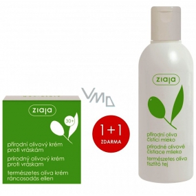 Ziaja Oliva pleťový krém proti vráskám 50 ml + Oliva čisticí pleťové mléko 200 ml, duopack