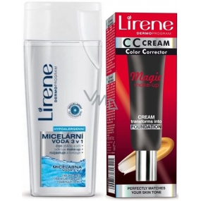 Lirene CC Magic zázračný krém make-up 02 Natural 30 ml + Lirene 3v1 Micelární voda na obličej a oči 200 ml, duopack