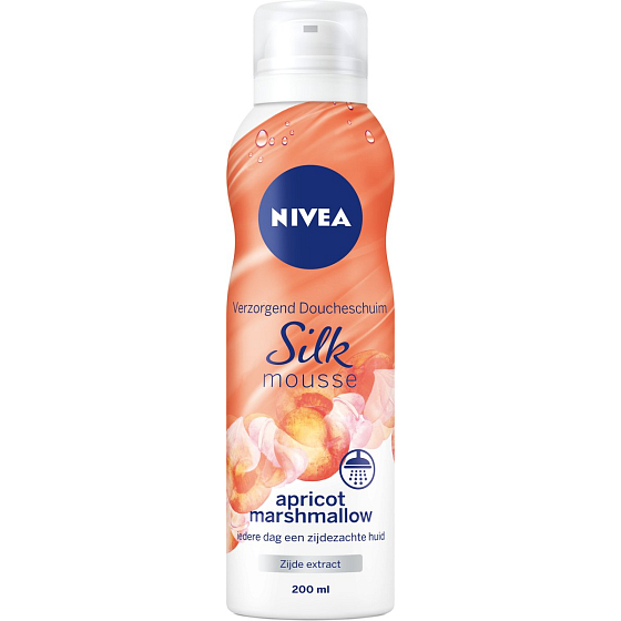Nivea Silk Mousse Apricot Marshmallow pečující sprchová pěna 200 ml