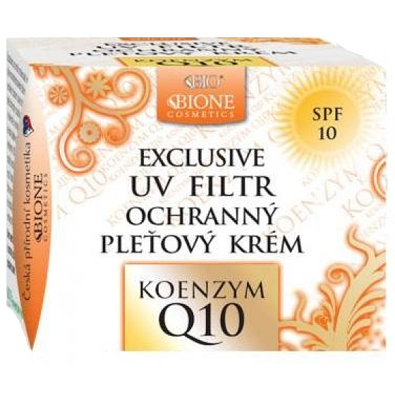 Bione Cosmetics Exclusive & Q10 Koenzym UV Filtr SPF10 ochranný denní pleťový krém pro normální a smíšenou pleť 51 ml