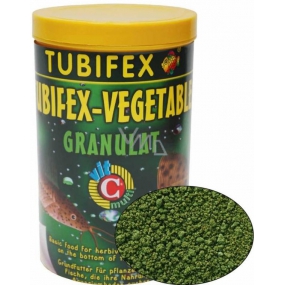 Tubifex Vegetable Granulat základní rostlinné krmivo pro býložravé ryby, které pobývají při dně akvária 125 ml