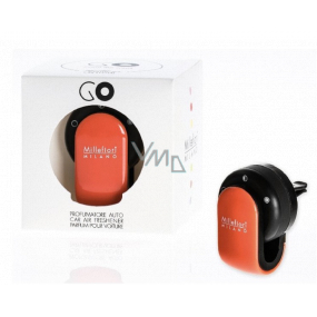 Millefiori Milano Go Sandalo Bergamotto - Santálové dřevo a Bergamot vůně do auta oranžová, voní až 2 měsíce 54 g